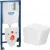 Унитаз подвесной Lauter Square 214903 + GROHE Rapid SL 38772001 + GROHE 37131000 (прямоугольная, хром)