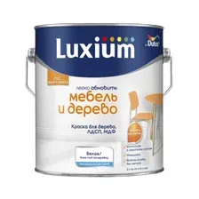 Краска ВД LUXIUM для мебели и дерева белая матовая 2 л