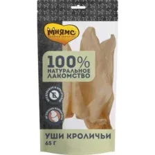 Лакомство для собак Мнямс кроличьи уши, 65 г