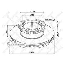 Тормозной диск STELLOX 85-00729-SX вентилируемый , передняя ось задняя ось