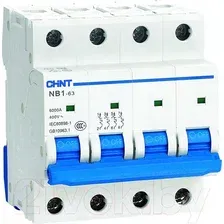Выключатель автоматический Chint NB1-63 4P 32A 6кА (C) 179747