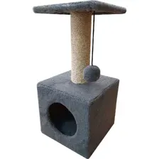 Домик Cat House с полкой 0.65 (сизаль серый)