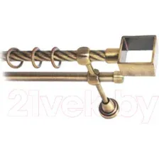 Карниз для штор Lm Decor Куб 177 2р витой (антик, 2м)