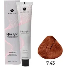Крем-краска Adricoco Miss Adri 7.43 (100мл, блонд медный золотистый)