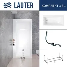 Ванна акриловая Lauter Seraphina 160x80 / 2112160L (с каркасом и сифоном 21Y31002 белый)