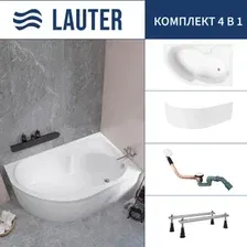 Ванна Lauter Geneva 170x105 2103170R (с ножками, лицевым экраном и сифоном 21Y11022 белый)