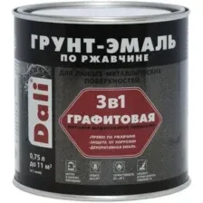 Грунт-эмаль Dali Графитовая по ржавчине 3 в 1 0.75 л (серый)