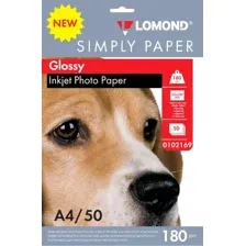 Фотобумага Lomond односторонняя эконом глянцевая A4 180 г/м2 50л