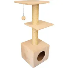 Комплекс Cat House с двумя полками 1.0 (сизаль бежевый)