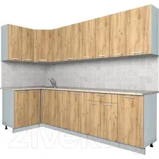 Готовая кухня Интерлиния Мила Лайт 1.2x2.8 (дуб золотой)