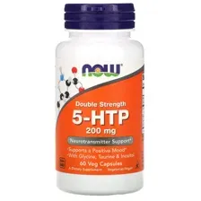 БАД Now Foods 5-HTP 200 мг + Глицин, Таурин, Инозитол (60 вег. капсул)
