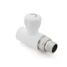 Кран шаровый ПП для радиатора 25х3/4" прямой, белый РосТурПласт