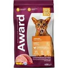 Сухой корм для кошек Award Adult Urinary (для профилактики мочекаменной болезни с курицей с добавлением клюквы, цикория и рыбьего жира) 400 г