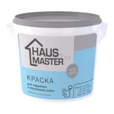 Краска ВД HAUS MASTER для наружных и внутренних работ белая матовая 5 л