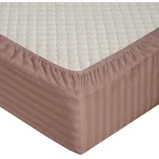 Простыня Миланика Какао на резинке 180x200 (поплин-страйп)