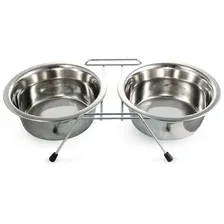 Triol Миска металлическая на подставке, 2*0,20л