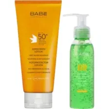 Лосьон солнцезащитный Laboratorios BABE SPF50  гель для тела Алоэ 100 200  395 мл