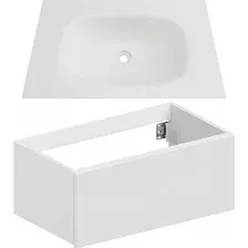 ЗОВ Тумба с умывальником Кито 80 K80LW0MWM + Oliveeka Flow F80WF (белый матовый)