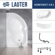 Ванна Lauter Geneva 170x105 2103170L (с ножками, лицевым экраном и сифоном 21Y31002 белый)