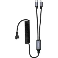Кабель Hoco DU60 USB Type-C - USB Type-C/Lightning (1.5 м, черный)