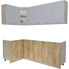 Готовая кухня Интерлиния Мила 12x21 без столешницы (серебристый/дуб золотой)