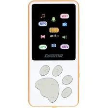 Плеер MP3 Digma S4 8GB (белый/оранжевый)