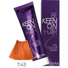 KEEN Крем-краска для волос 7.43 Натуральный медно-золотистый блондин/ Mittelblond Kupfer-Gold, 100 мл