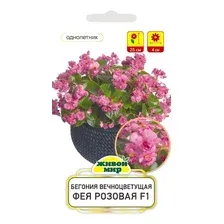 Семена цветов Живой мир Бегония межвидовая Сенсация Розовая F1 (10шт)