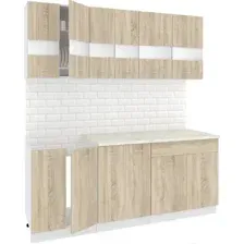 Готовая кухня Кортекс-мебель Корнелия Экстра 1.9м (дуб сонома/мадрид)