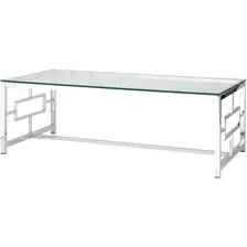 Журнальный столик Stool Group Бруклин 120x60 ECT-013 (прозрачное стекло/сталь серебристый)