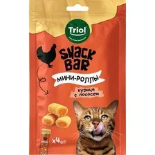 Лакомство для кошек Triol Snack Bar Мини-роллы с начинкой из курицы с лососем (30 г)
