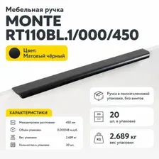 Мебельная ручка MONTE RT110BL.1/000/450