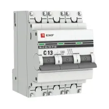 Автоматический выключатель EKF PROxima ВА 47-63 3P 13А C 4,5кА (mcb4763-3-13C-pro)
