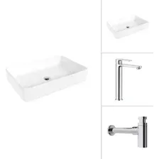 Умывальник Lauter 21842 + Moon 21СK81691C с сифоном 21635CH (хром)