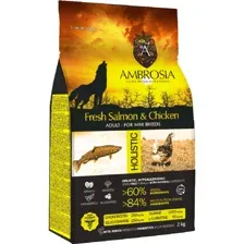 Корм для собак Ambrosia Grain Free, для мелких пород, лосось/курица, 2 кг