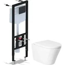 Унитаз подвесной с инсталляцией Saniteco KW-9005W  Ани Пласт WCP1430