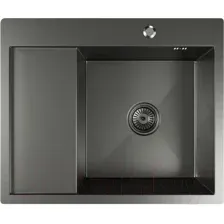 Мойка кухонная Mixline Pro 552929 (черный графит, с сифоном)