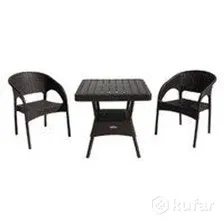 Комплект садовой мебели Ellastik Plast Ola Dom S-GS01+K-GS01 (коричневый)