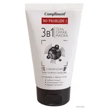 Гель для умывания Compliment No problem 3в1 Гель-скраб-маска с белым углем (150мл)