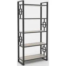 Стеллаж Hype Mebel Квадро 80x200 (черный/дуб галифакс натуральный)