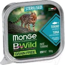 Влажный корм для кошек Monge BWild Grain Free из тунца с овощами, ламистер (100г)
