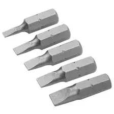 TOLSEN Набор вставок (бит) торцевых 1/4', Slotted, 3-6,5 мм, 25 мм, 5 предметов TT20285
