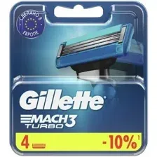 Сменные кассеты для мужской бритвы Gillette Mach3 Turbo, 4 шт
