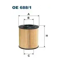 Фильтр масляный FILTRON OE 688/1 VW Polo 1.2TDi 09>, Seat Ibiza 1.2TDi 10>