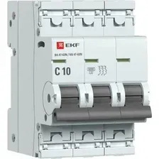 Выключатель автоматический EKF PROxima ВА 47-63N 3P 10А (C) 6кА M636310C