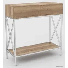 Консольный стол Hype Mebel Лесс 80x40 (белый/дуб галифакс натуральный)