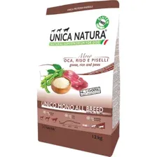 Сухой корм для собак Unica Natura Unico Mono All Breed с гусем, рисом и горохом 12 кг