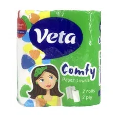 Бумажные полотенца Veta Comfy 2-х слойные (1х2рул)