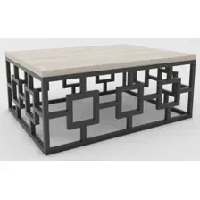 Журнальный столик Hype Mebel Лок 60x80 (черный/древесина белая)