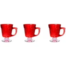 Набор кружек Herevin Paited Red Footed 131601-003 (3шт, красный)